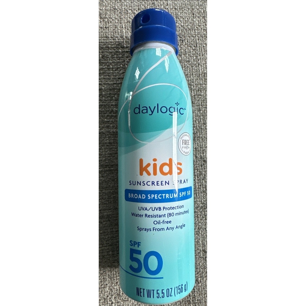 New Daylogic Broad Spectrum UVA Waterproof UVB Spray Sunscreen KIDS SPF 50 5.5oz